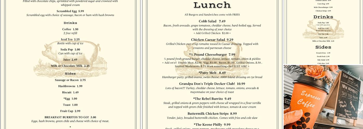 Main Street Cafe Menu