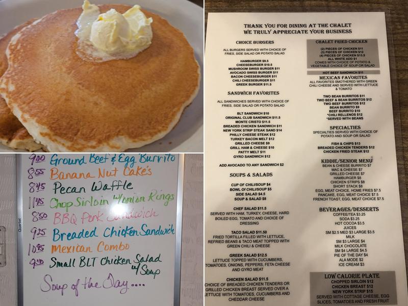 Chalet Menu