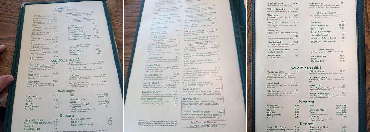 Westwood Inn Menu