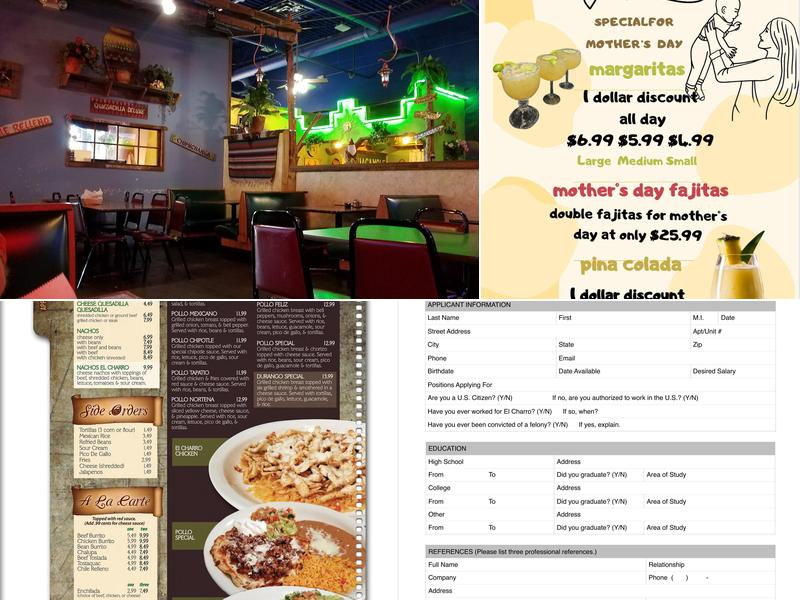El Charro Menu