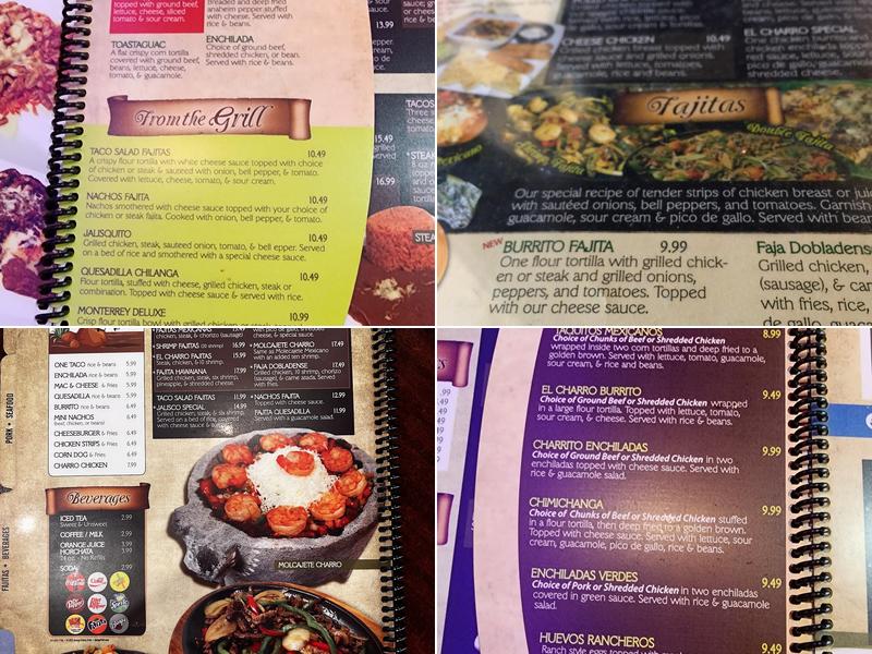 El Charro Menu