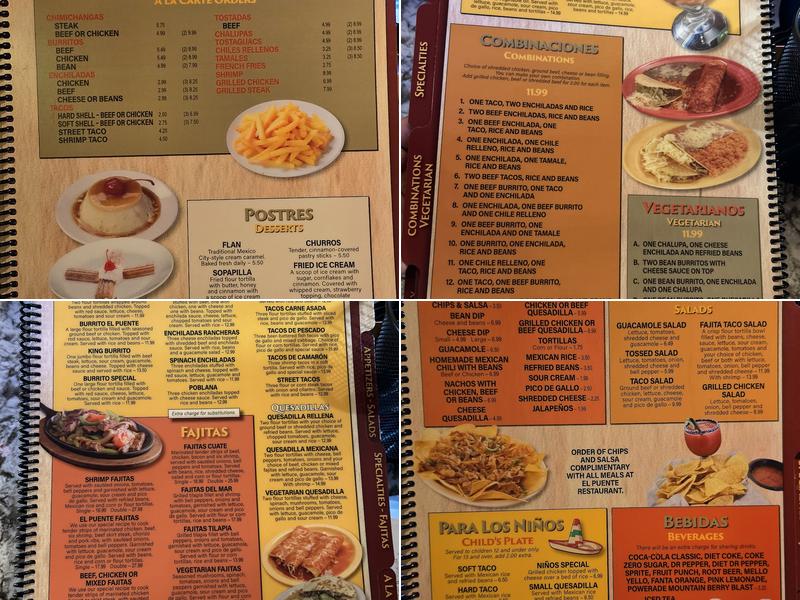 El Puente Menu