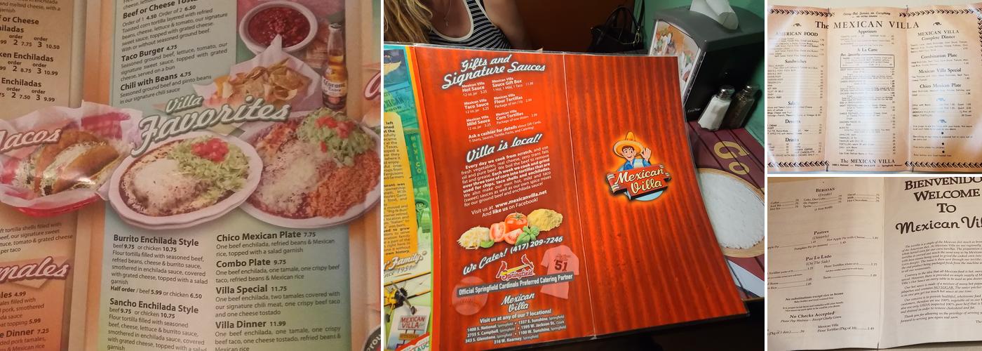 Mexican Villa South Menu