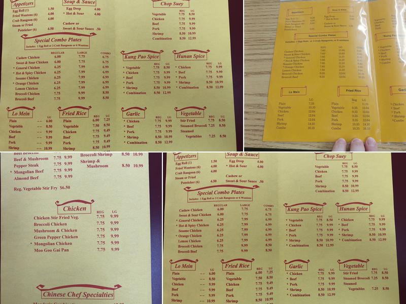 Chinese Chef Inn Menu