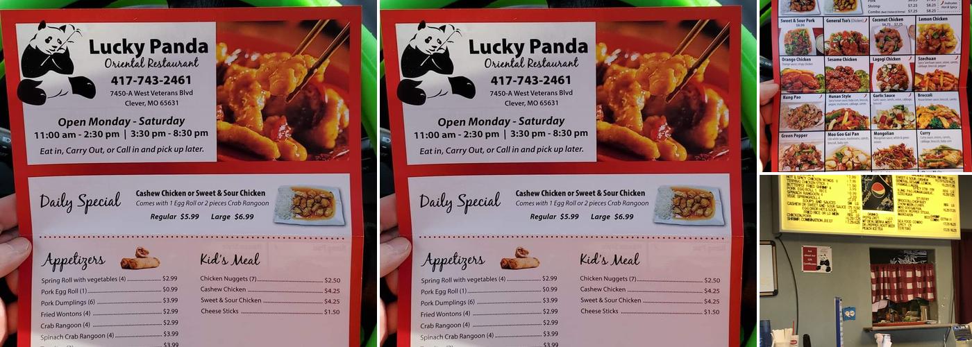 Lucky Panda Menu