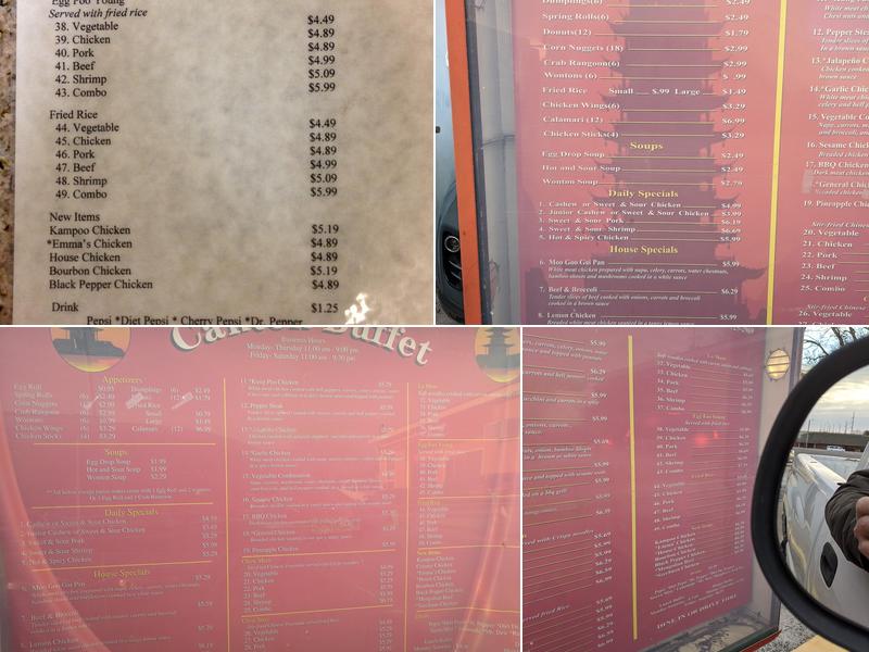 Canton Buffet Menu