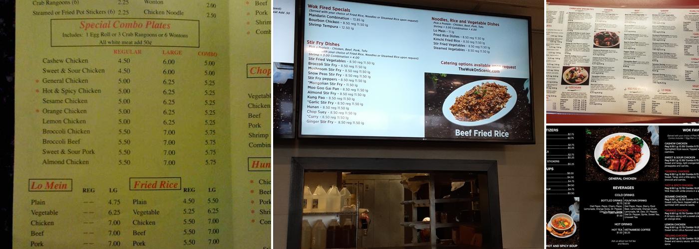 The Wok on Scenic Menu