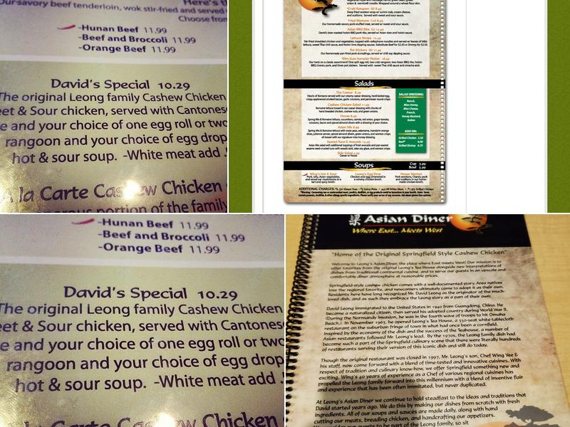 Leong's Asian Diner Menu