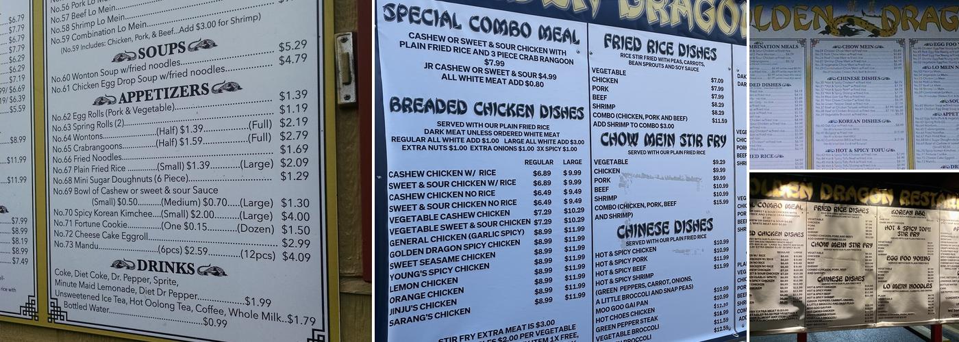 Golden Dragon Menu