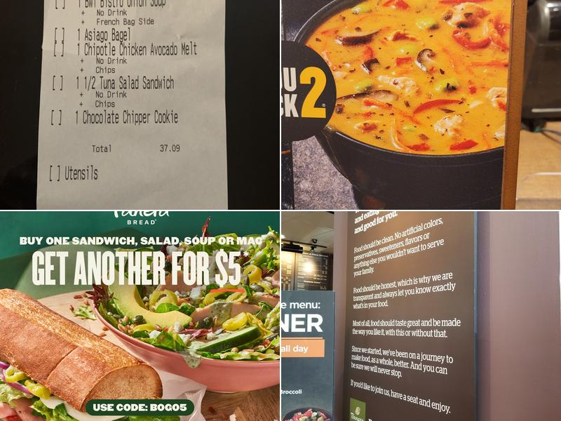 Panera Bread Menu