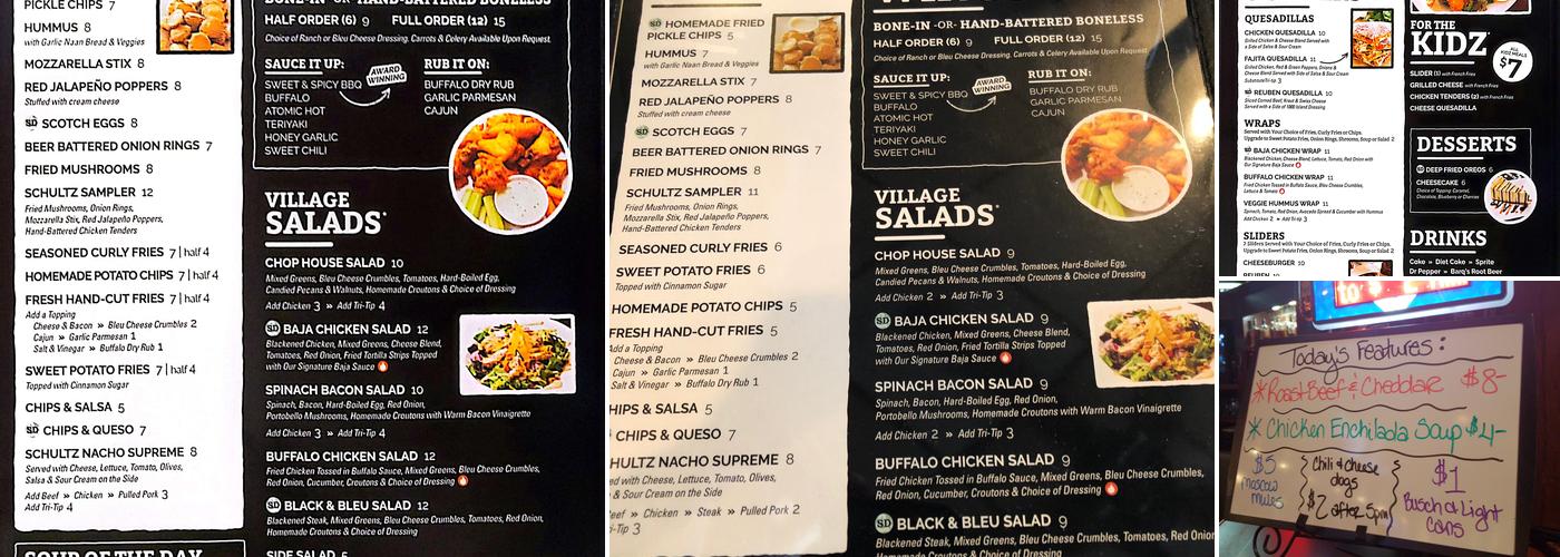 Schultz & Dooley's Pub Menu