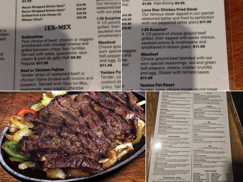 Lone Star Cafe Menu