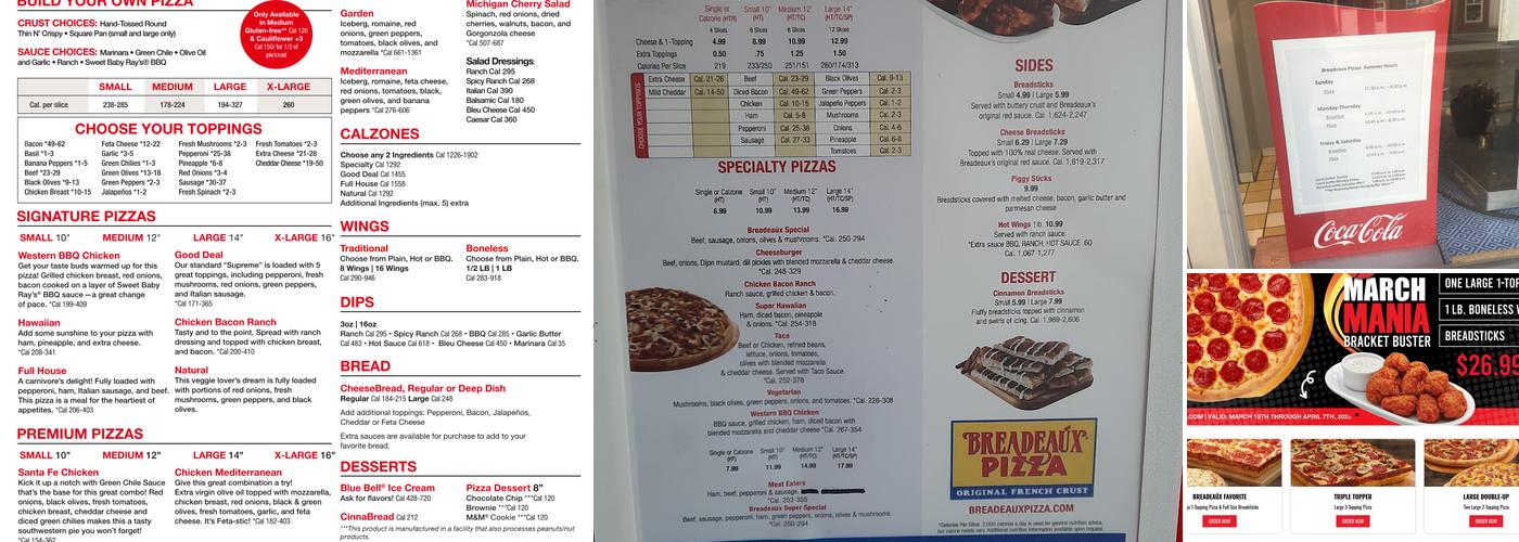 Breadeaux Pizza Menu