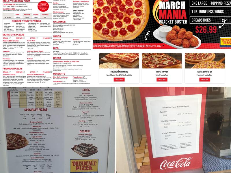 Breadeaux Pizza Menu