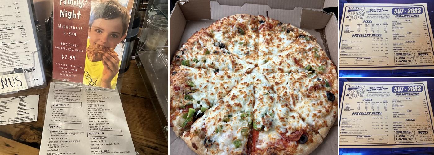 Dominic's Pizza Menu
