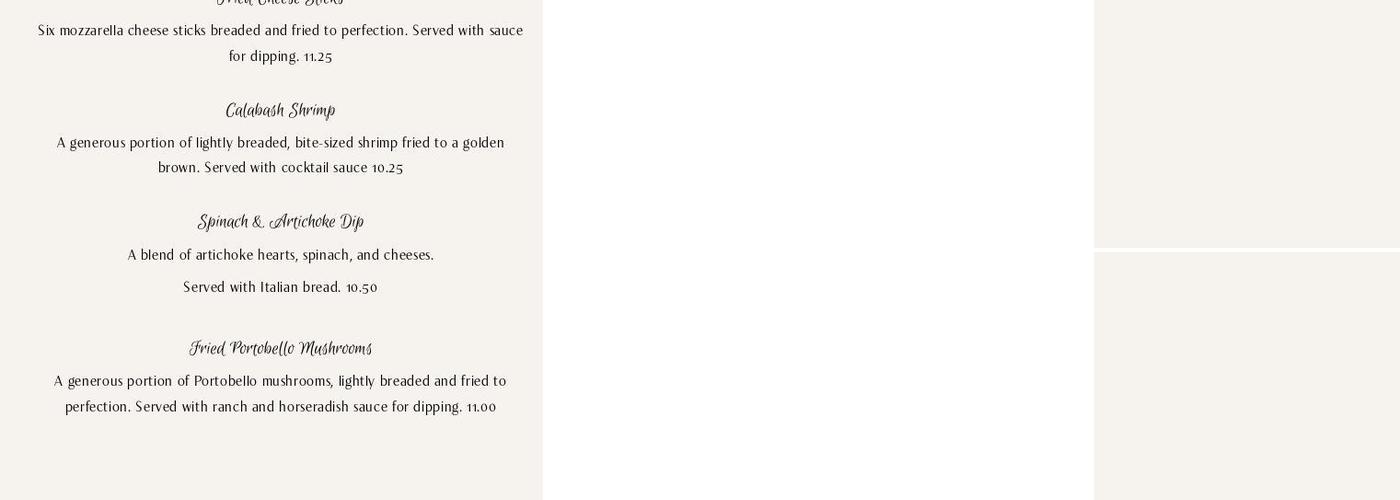 DeVito's Restaurant Menu