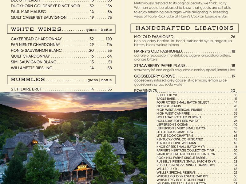 Devil's Pool Restaurant Menu