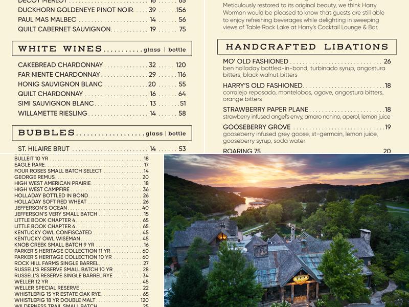 Devil's Pool Restaurant Menu