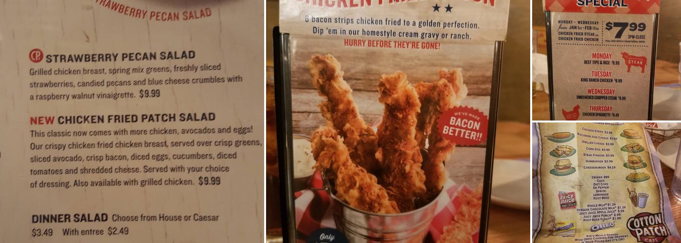 Cotton Patch Cafe Menu