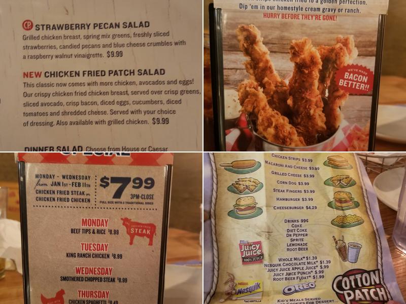 Cotton Patch Cafe Menu