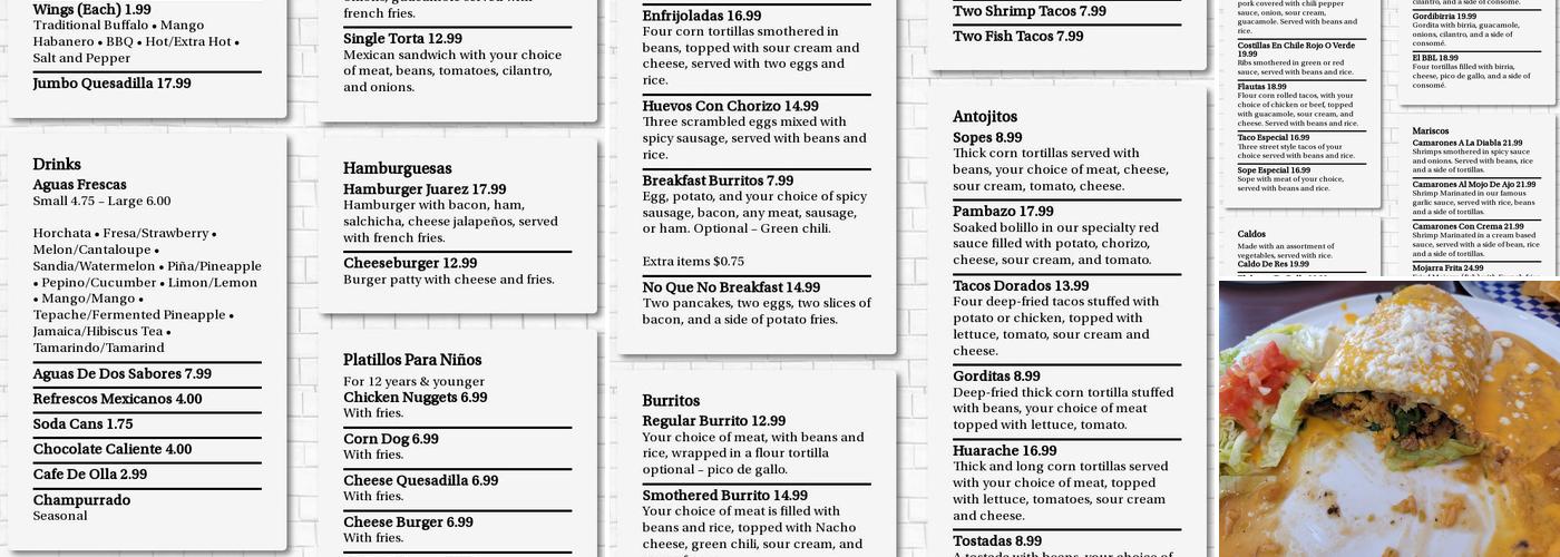 El NO QUE NO Authentic Mexican kitchen Menu