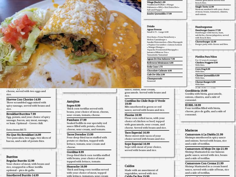 El NO QUE NO Authentic Mexican kitchen Menu