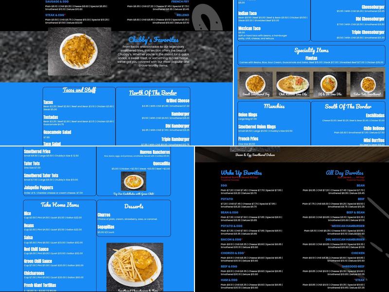 The Original Chubby's Mexican Food Menu