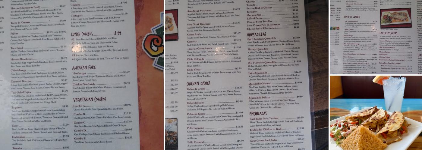 Cozumel Menu
