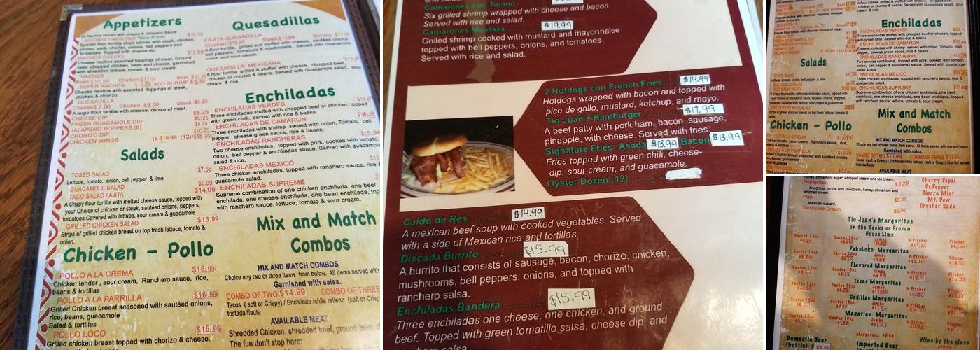 Tio Juan's Menu