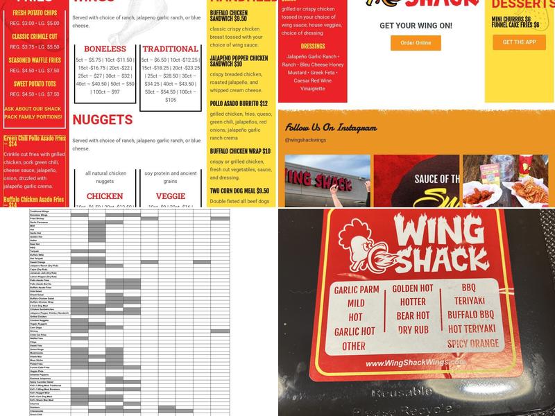 Wing Shack West Greeley Menu
