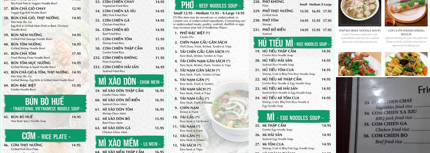Saigon Basil Menu