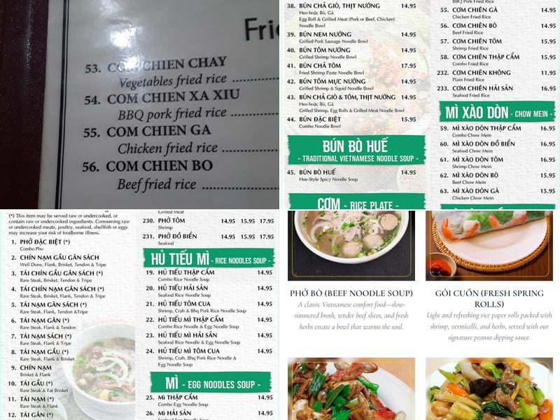 Saigon Basil Menu