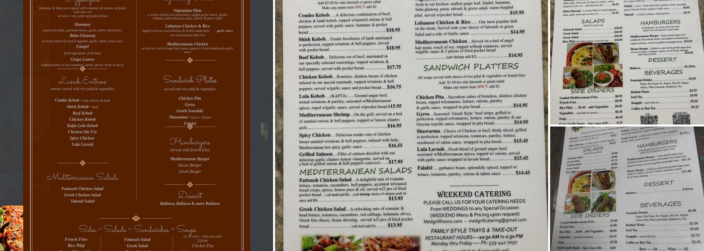 Mediterranean Grill & Cafe Menu