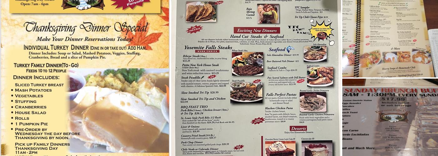 Yosemite Falls Cafe Menu