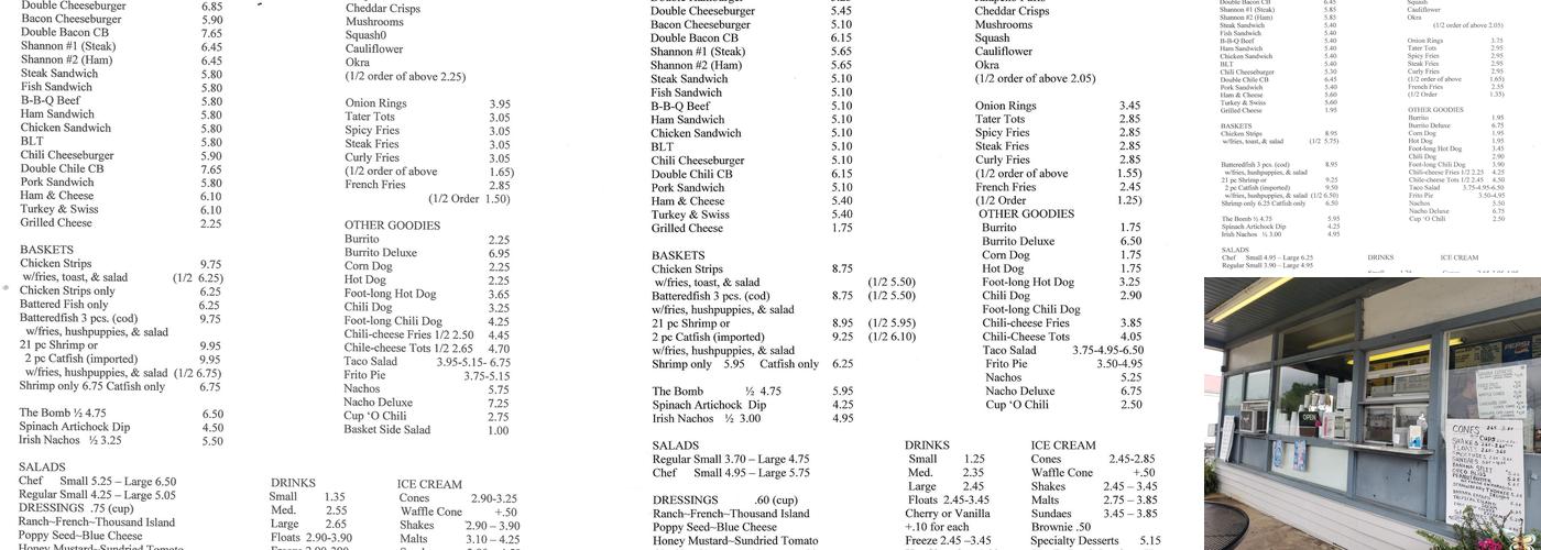 Garner Drive In Menu
