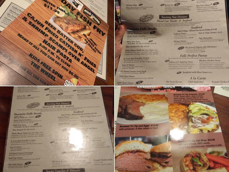 Yosemite Falls Cafe Menu