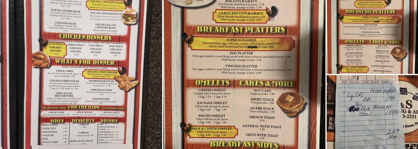 Ozark Cafe Menu