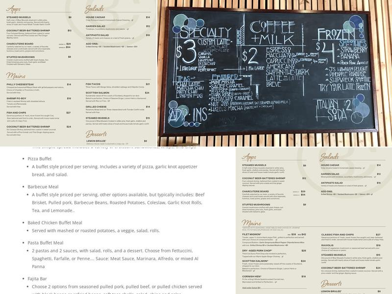 Basecamp Event Venue Menu