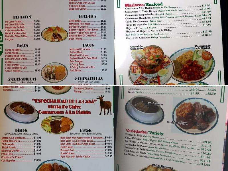 La Posta Restaurant Menu