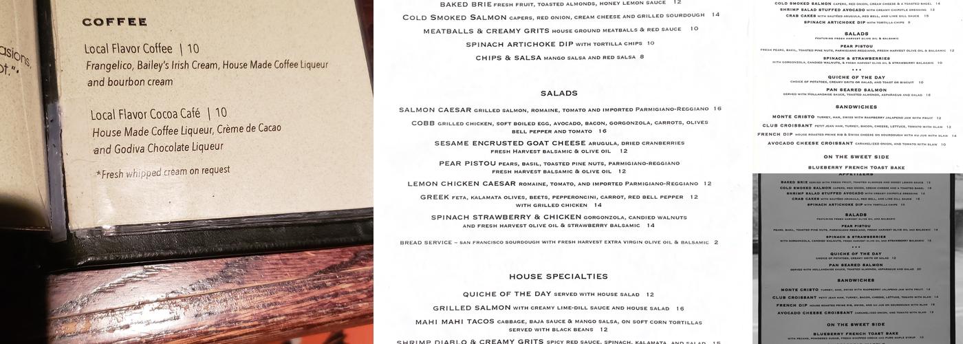 Local Flavor Cafe Menu