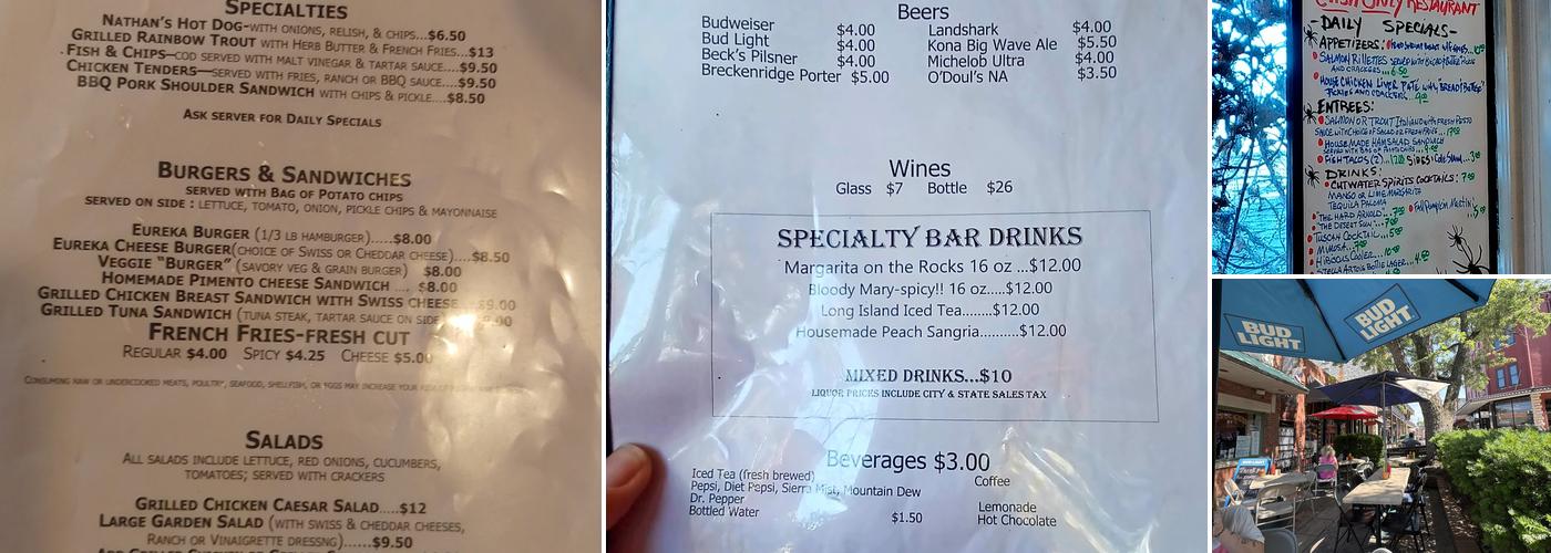 Eureka Grill Menu