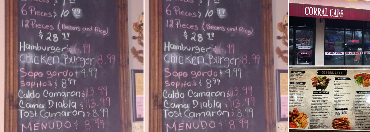 Corral Cafe Menu
