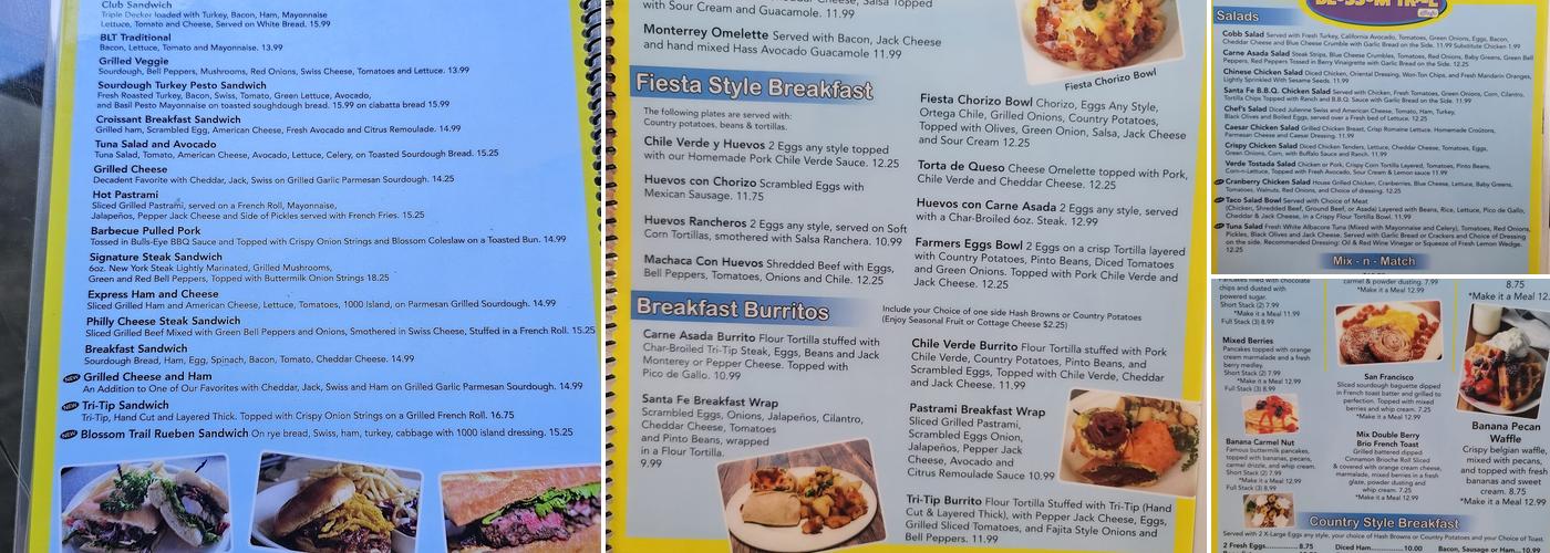 Blossom Trail Cafe Menu