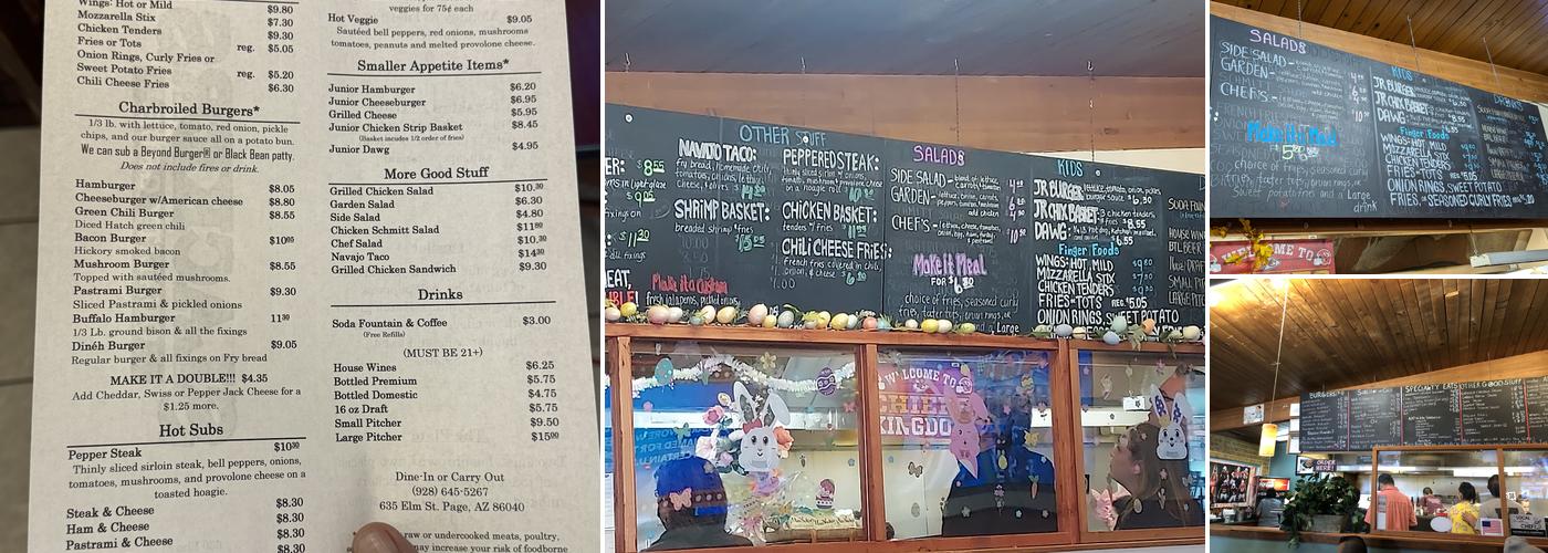 Slackers Menu