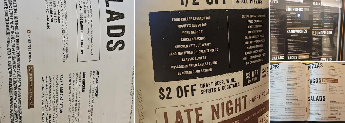 Yard House Menu