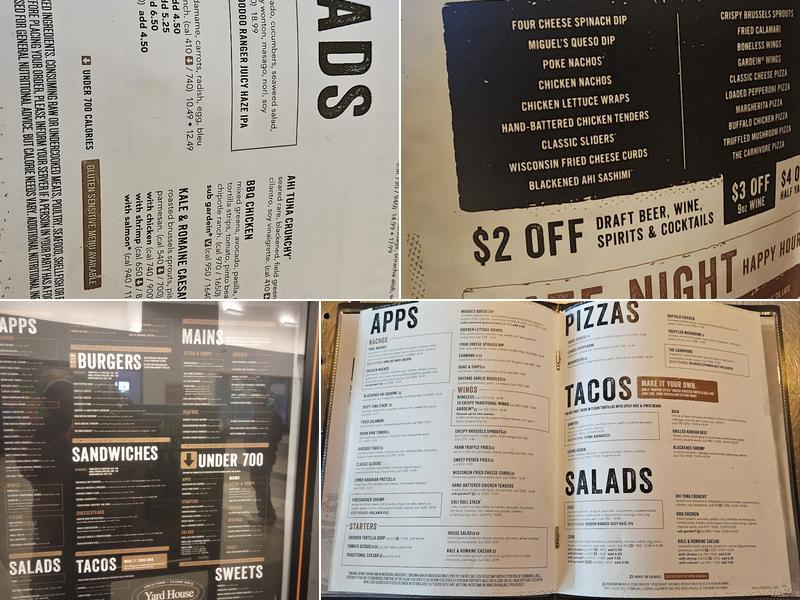 Yard House Menu