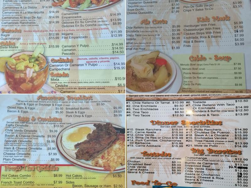 Colima's Menu