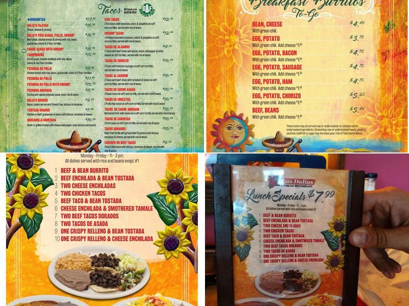 Las Dalias Menu