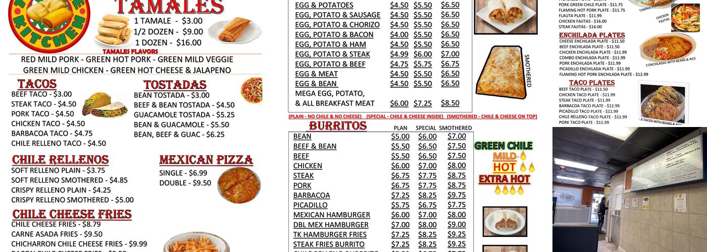 Tamale Kitchen Menu