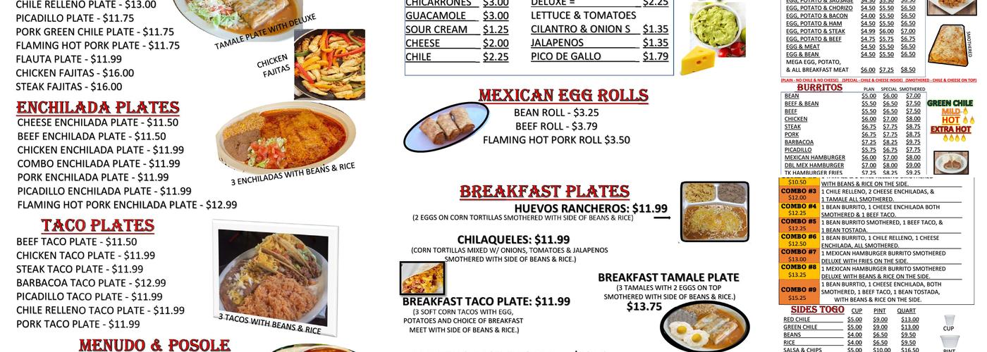 Tamale Kitchen Menu